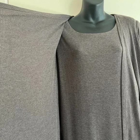 R&M Richards Knit Sweater/Jacket Dress Brown 18W - Picture 2 of 8